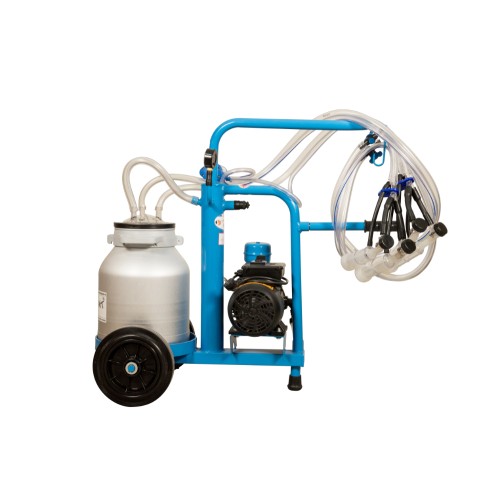 Aparat de muls oi si capre EMT BLUE 2+1GA30, un bidon aluminiu 30 litri, un post