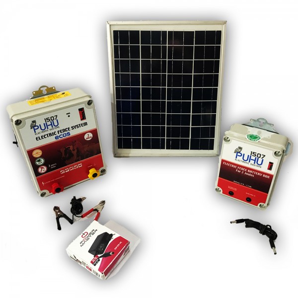 Set sistem complet pentru gard electric (generator + acumulator + panou solar)